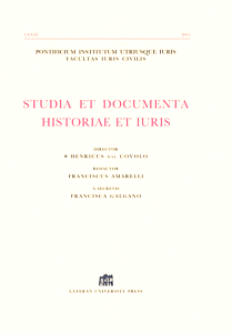 Studia et Documenta Historiae et Iuris LVXXXI/2015