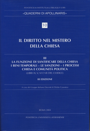 Il Diritto nel mistero della Chiesa vol. III