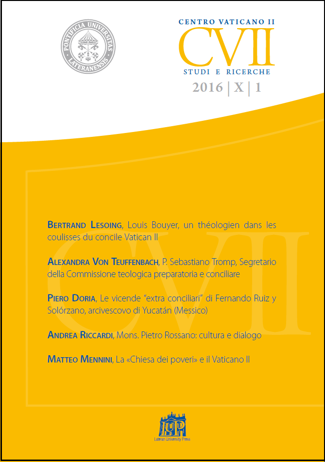 Centro Vaticano II  – Studi e ricerche 2016/X/1