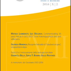 Centro Vaticano II – CVII – Studi e ricerche 2016/X/2