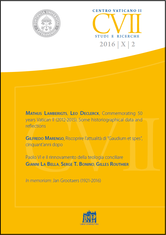 Centro Vaticano II – CVII – Studi e ricerche 2016/X/2 Centro Vaticano II – CVII – Studi e ricerche 2016/X/2